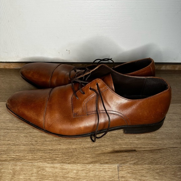 Men’s Saks Fifth Avenue Jackman Brown Genuine Leather Dress Shoes Wedding 12M main image 6